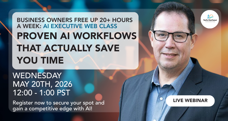 AI for Business Growth web class May 20 teaching business owners how to automate workflows and save 30 to 40 percent time